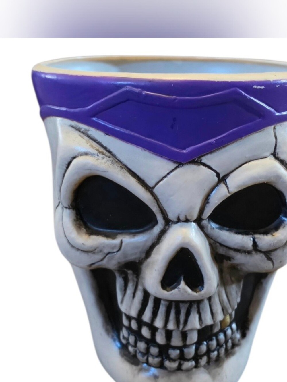 Vintage Halloween Plastic Blow Mold Skeleton Skull Ice Bucket Easter Unlimited